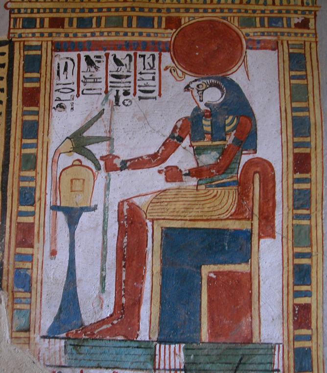 Harakhte on his throne in the heavens. Harakhte on his throne in the heavens.